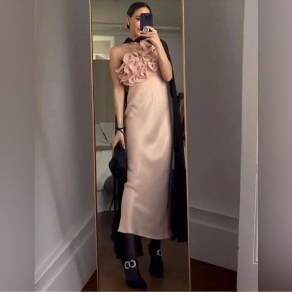 Zara ruffled satin effect dress - Picture 11 of 13